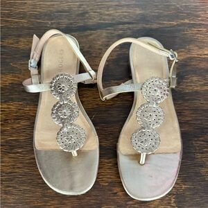 Jack Rogers Women’s Walsh Whipstitch Flat Sandal - Metallic Gold - Size 8